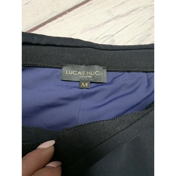 LUCAS HUGH LONDON Womens Med Blue Multicolor High Rise Leggings Leg Zip … - Picture 7 of 9